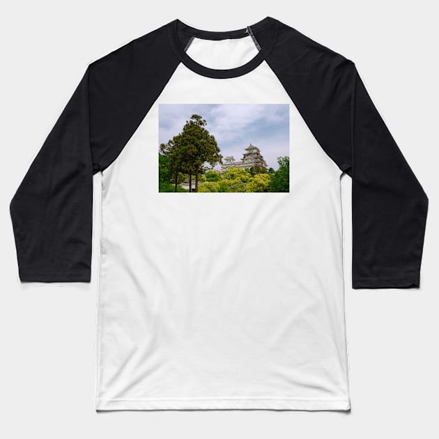 Castle at Hiimeji With Trees, Kansai, Japan Baseball T-Shirt by jojobob